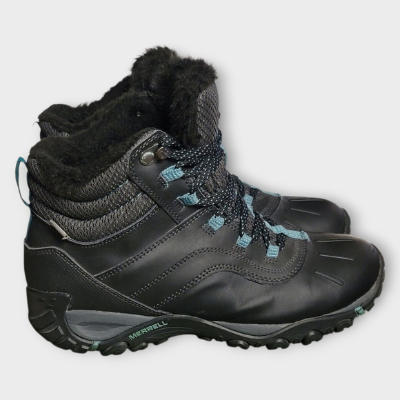 MERRELL Atmost Mid Waterproof Fleece Lined Insulated Hiking Boots 7.5 300 Gram - Picture 1 of 12